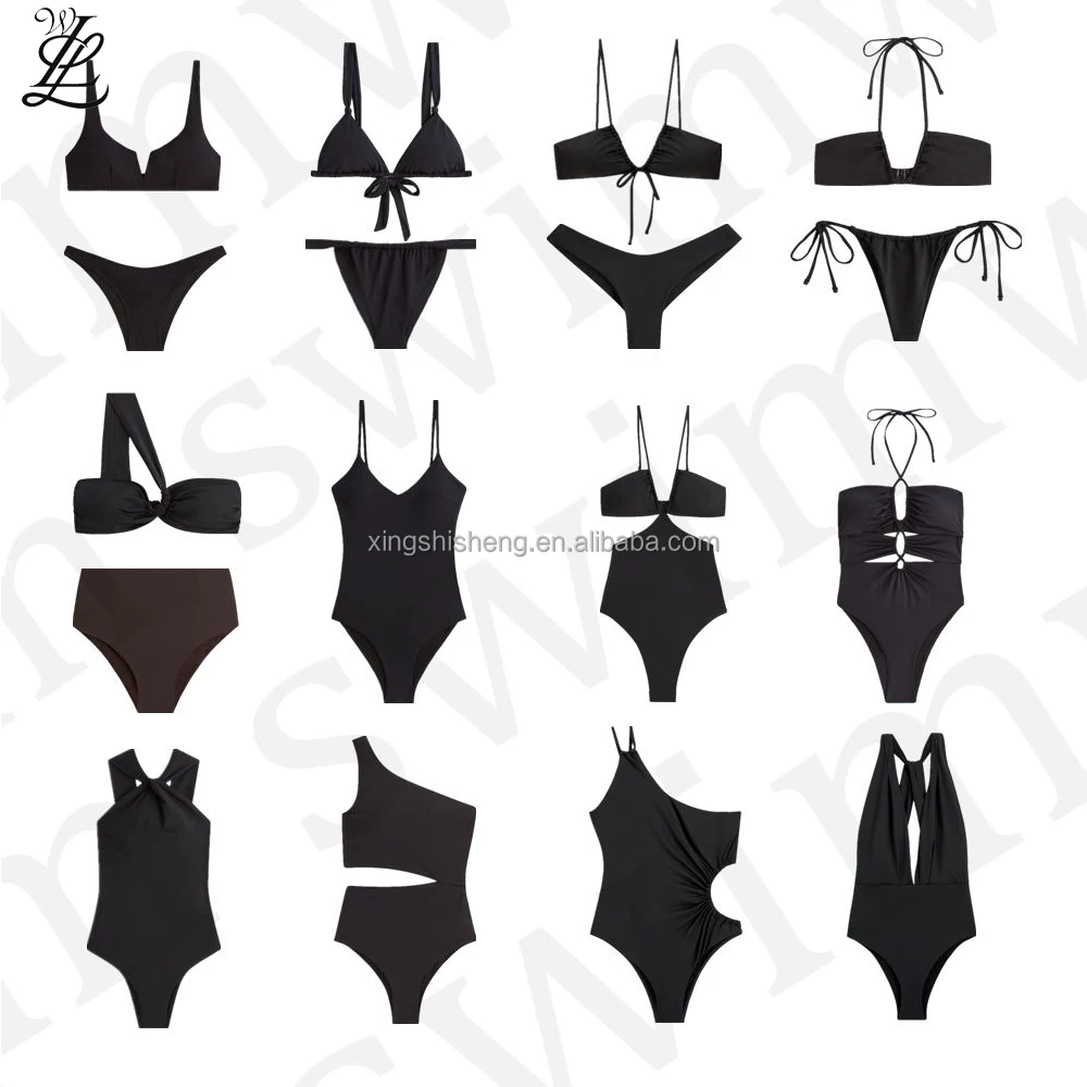 Custom Bikini String Split Body Swimsuit Shiny Fabric Bathing Suits Sexy Bikinis Woman Plus Size