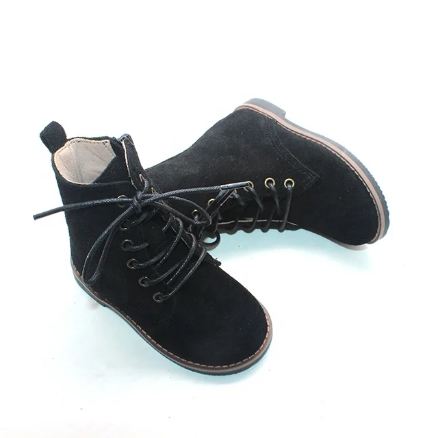 Оптовая продажа новые высококачественные замшевые кожаные детские ботильоны на жесткой подошве зимние модные ботинки