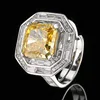 Ice Flower cut yellow diamond ring
