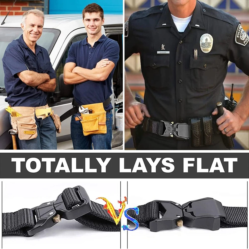 Waterproof Multifunctional Fashionable Adjustable Training Tactical Belt Durable Men Nylon Work Heavy Duty Belt