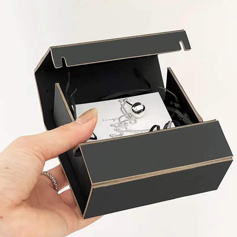 Hot Cost Saving Biodegradable Custom Logo Premium Packaging Grey Board  Two Pieces Assemble Folding Rigid Jewelry Gift Box