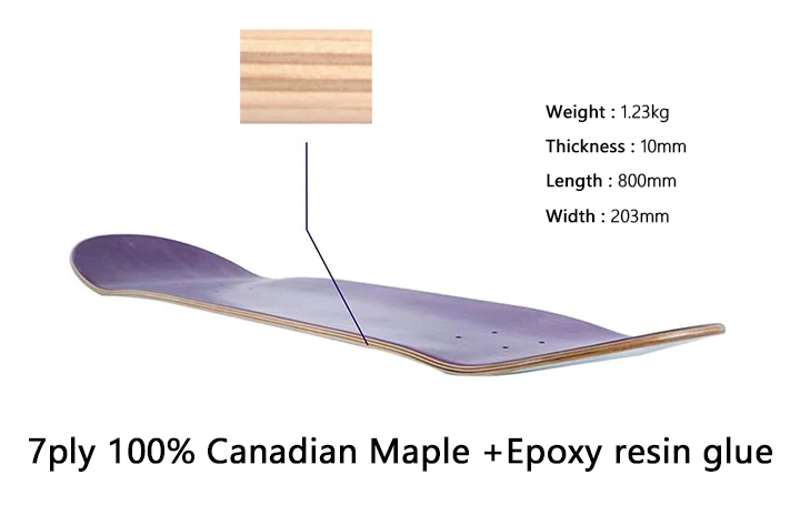 スケートボードデッキPro 7-ply Canadian Mapleネオングリーンwith griptape スケートボードデッキPro 7-ply Canadian Maple Natural with griptape