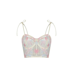 Fashion Design Soft Comfortable Breathable Romantic Women's Underwire Support Lace Embroidery Sexy Lingerie