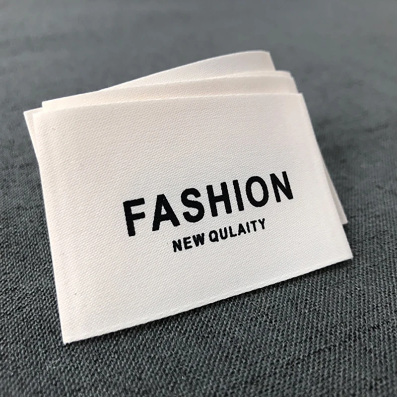 Custom Logo Clothes Tagger White Name Size Labels Woven Necklabels ...