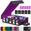 Five rows black purple-48 cards 5 sleeves 5 clips
