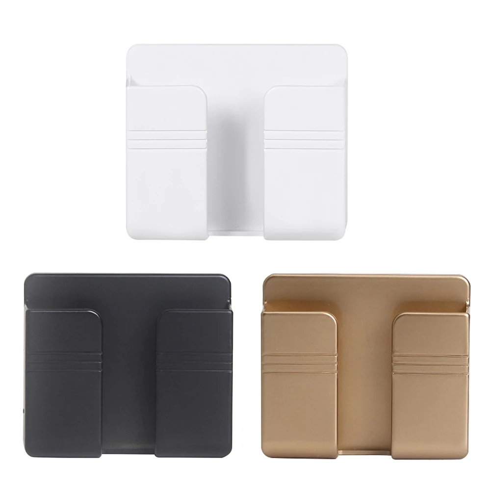 Punch Free Multifunction Wall Mounted Remote Control Shower Mobile Phone Plug Charging Holder Stand Organizer Box case for Phone