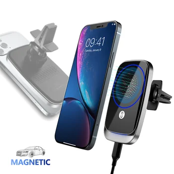 Hot Sell 2021 Smart Stand Magnetic 15w Car Wireless Charging Phone Holder Qi Fast Wireless Charger For Bmw Ford