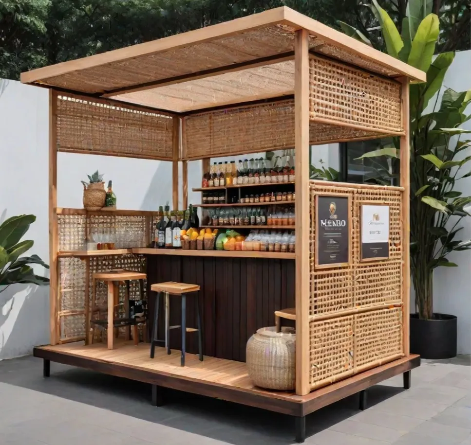 Funroad Shopping Mall Fast Food Kiosk Fruit Juice Bar Coffee Kiosk Milkshake Kiosk for Sale