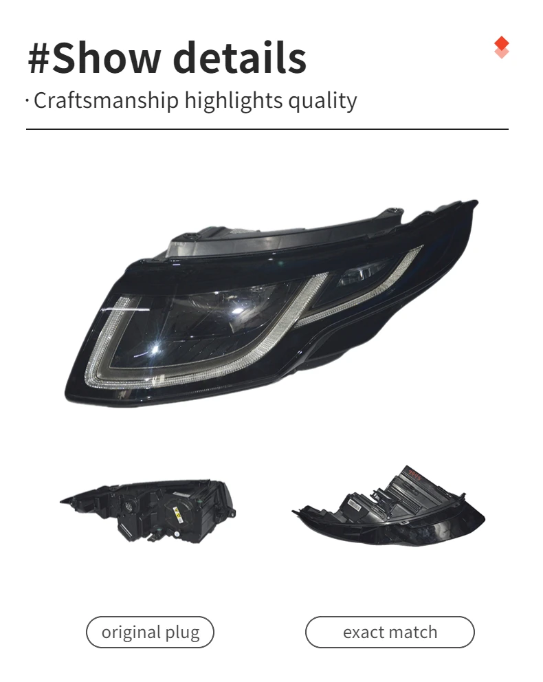 High Quality Range R Over Evoque Full Led Headlight Assembly For 2016 