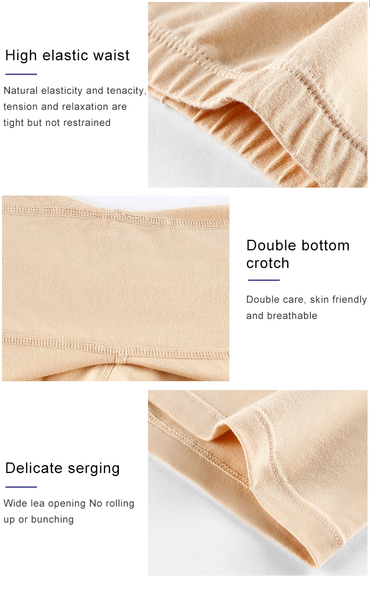 Custom Wholesale Price Boyshort Panties Mid Waist Breathable Cotton ...