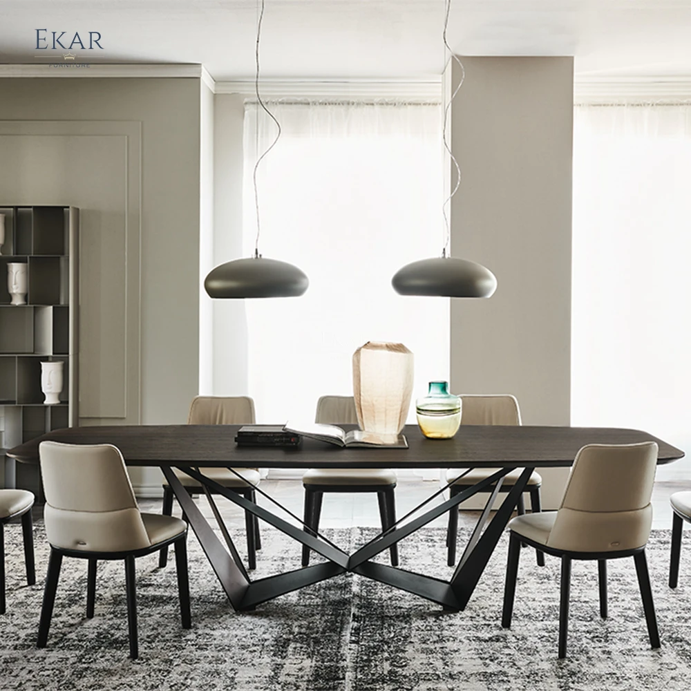 product modern artificial stone dining table with stainless steel base-61