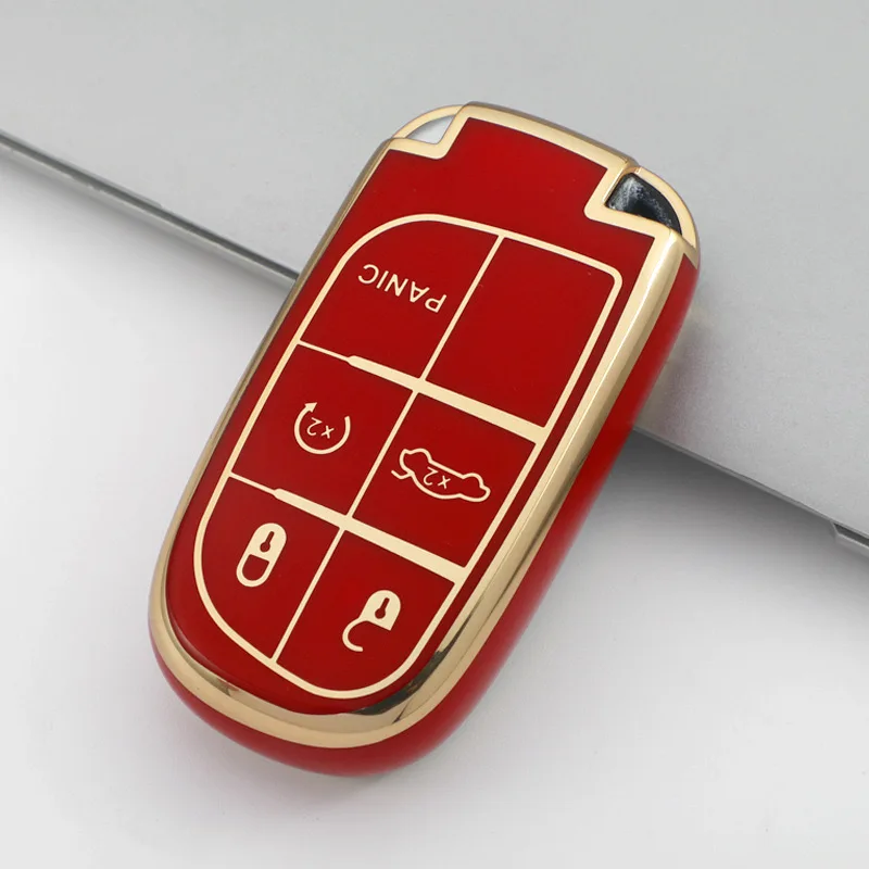Dodge Jeep Keyless Remote Fob Cover Key Case Protector Bag Holder for Jeep Grand Cherokee Dodge Challenger Charger Dart Durango