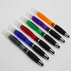Popular 4 in 1 Stylus Plastic Spray Pen Empty Mist Spray_pen Perfume Pocket Alcohol Ball Pen for School Office
