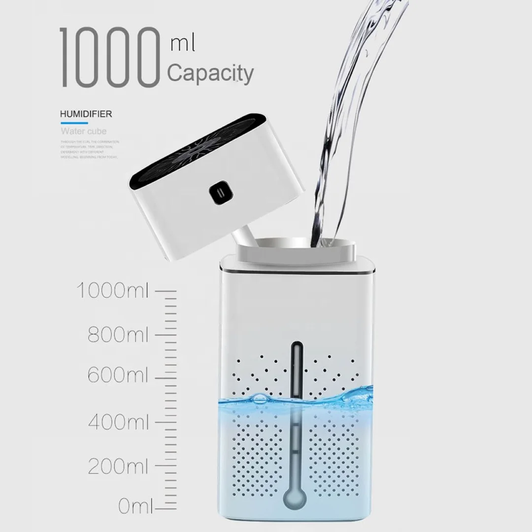 1L Humidifier Big Capacity Colorful Night Lights USB Office Purifier Electric Negative Ion Filter Mist Sprayer Aroma Diffuser