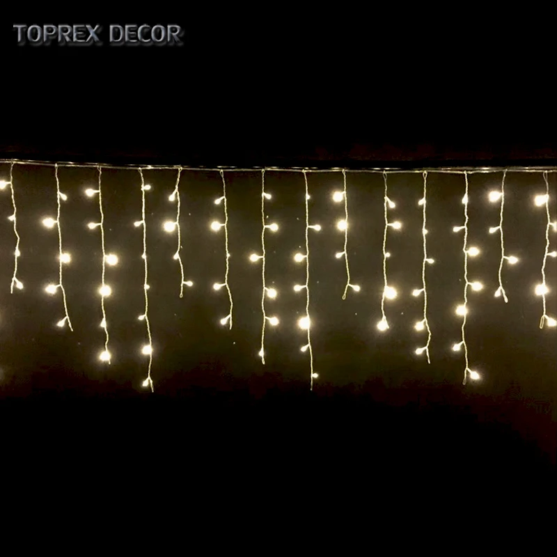 Outdoor Ip44 Light Chain Led Icicle Shaped Custom Length Christmas