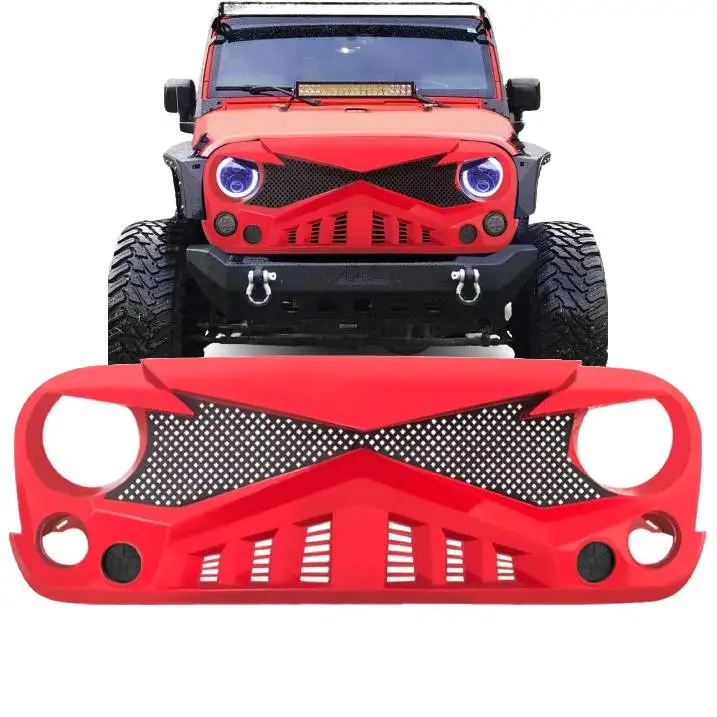 AMERICAN MODIFIED red Front Hawke Grill for Jeep Wrangler JK/JKU Rubicon Sahara Sport 2007-2018 grille