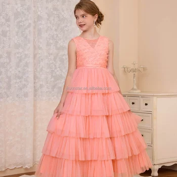 New Girls Dress Little Flying Sleeve Princess Tutu Skirt with Sequins Cute and Sweet Cotton Fabric for Festive Summer Parties