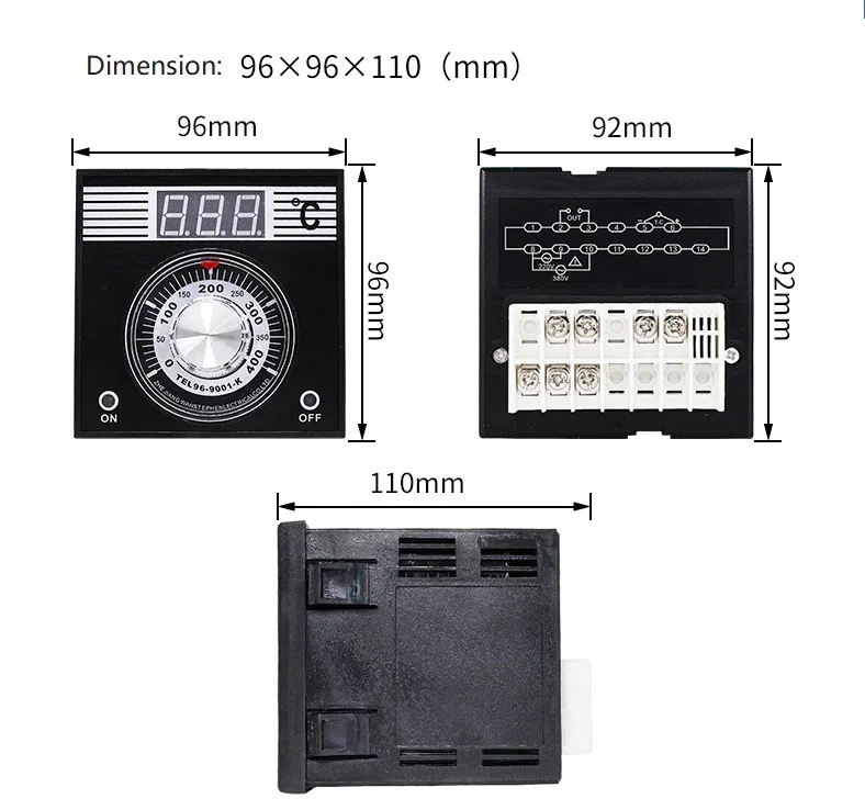 Tel969001 Ac220v/380v Digital Temperature Controller 0 To 400c Baking