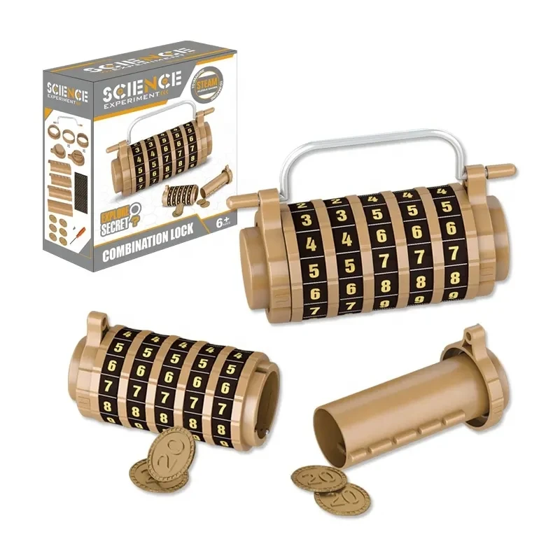 Logic Puzzle Unlock Toys Cryptex Da Vinci Cipher Password Lock Brain Teaser Game 3d Puzzle for Kids Toy