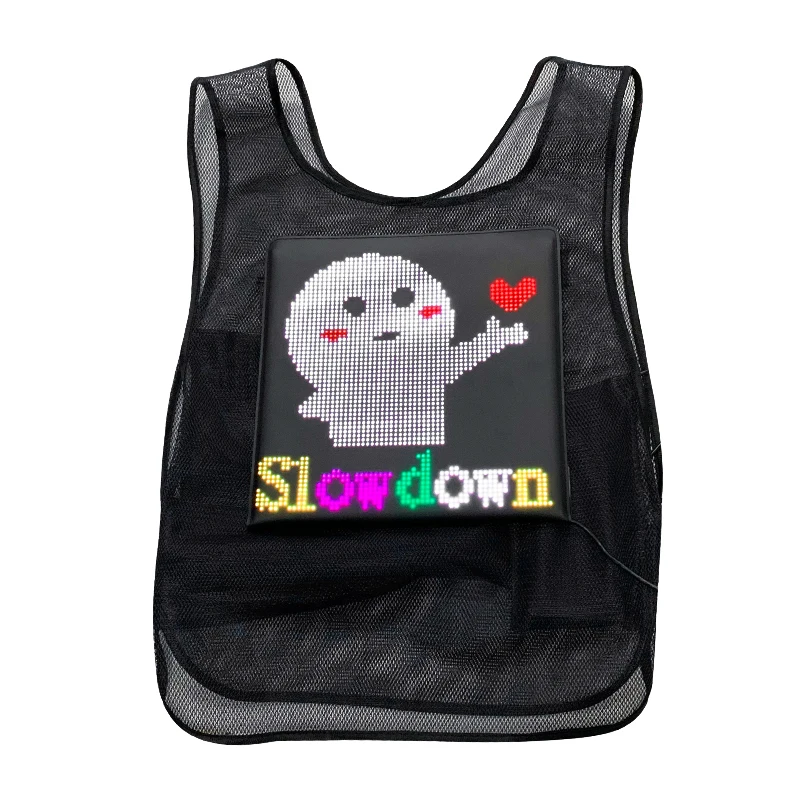 Advertising LED Jacket LED Vest with Dynamic LED Display Board APP Custom Words Wearable LED Screen Sales Promotion LED Vest