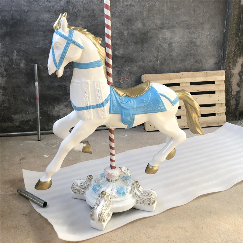 Support Customized Life Size Animal Sculpture Carousel Horse/fiberglass Carousel Horse/full Size Carousel Horse for Sale