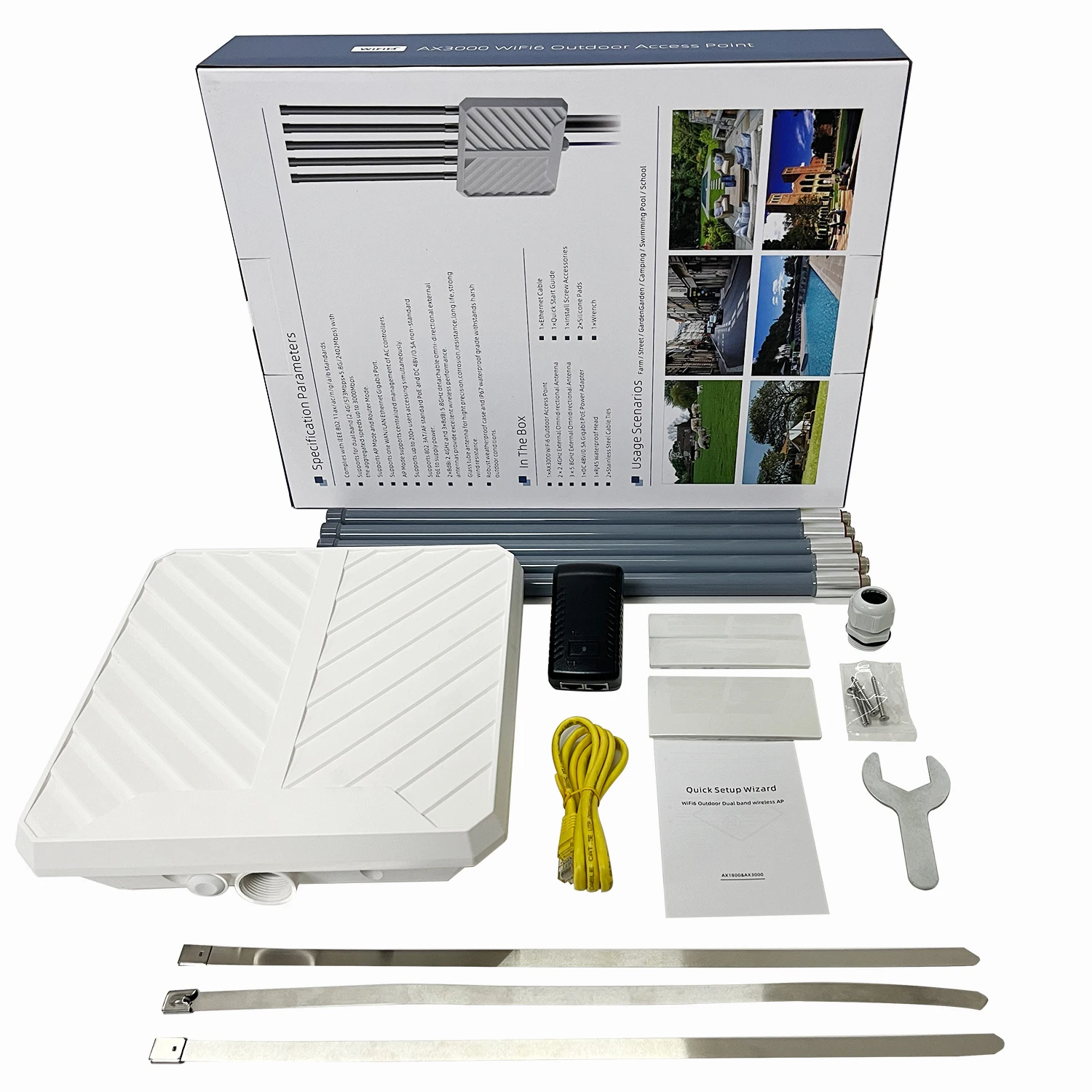 WAVLINK WN573HX3 Outdoor AX3000 Dual Band WiFi 6 Extender for Courtyard RV Wireless Router - EU Plug