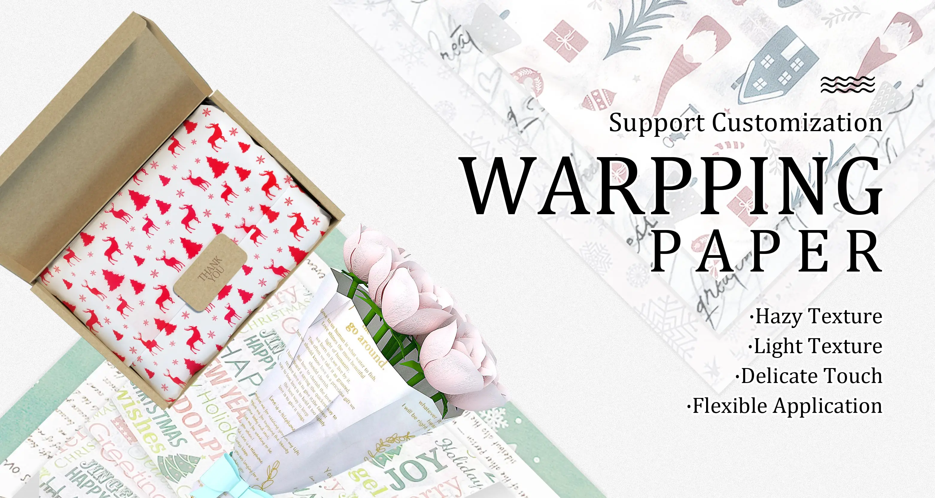 Fashionable Custom Printed Tissue Wrapping Paper For Trending Products