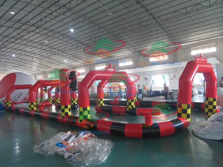 Modern Commercial Karting Inflatable Race Track Popular Inflatable Go