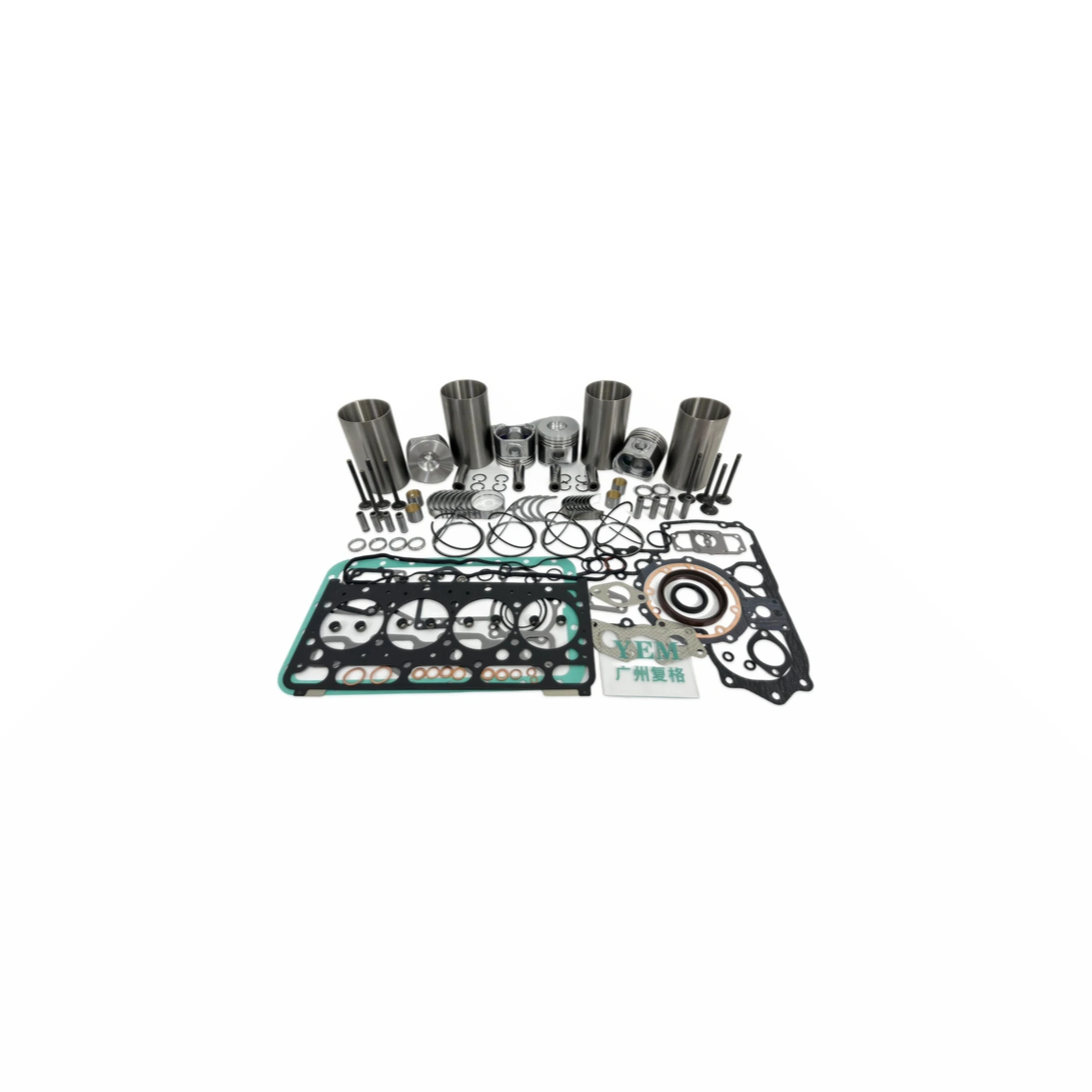 Compatible for Kubota V1405 Engine Rebuilding Kit With Cylinder Gasket Set Piston Rings Liner Bearing Valves Engine Parts