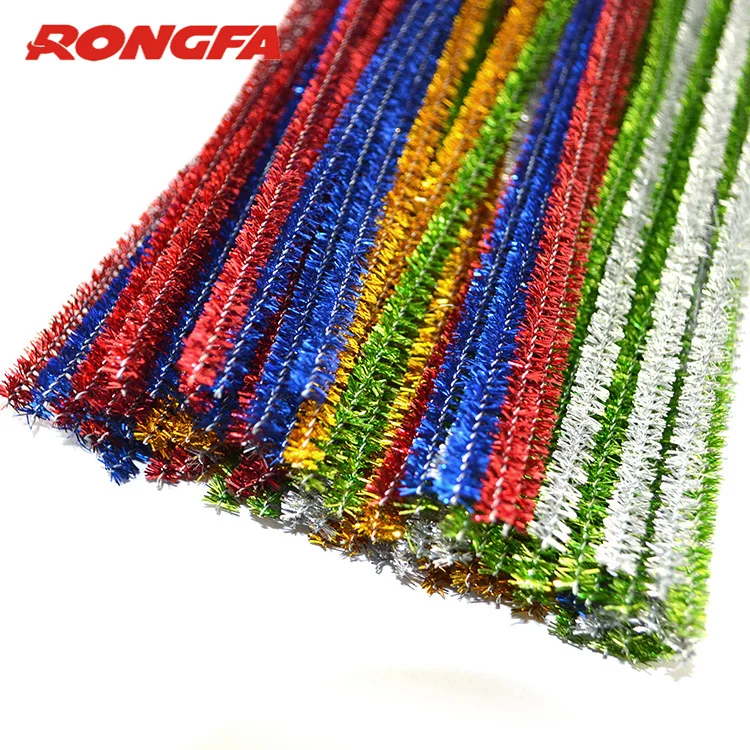 100Pcs Glitter Pipe Cleaners,Chenille Stems Metallic Sparkle Craft Pipe  Cleaner for DIY Art and Crafts Creative Projects