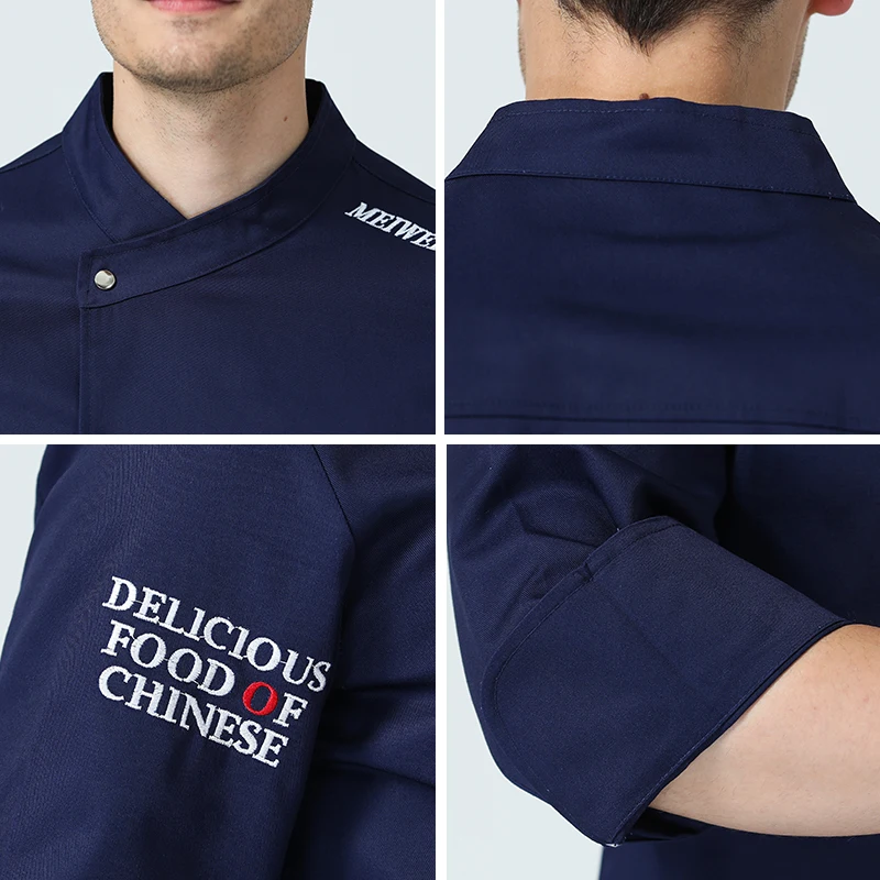 European Design Chef Uniform Wholesale Chef Coat Kitchen Workwear Restaurant Uniforms Arabic Long Sleeve Chef Jacket