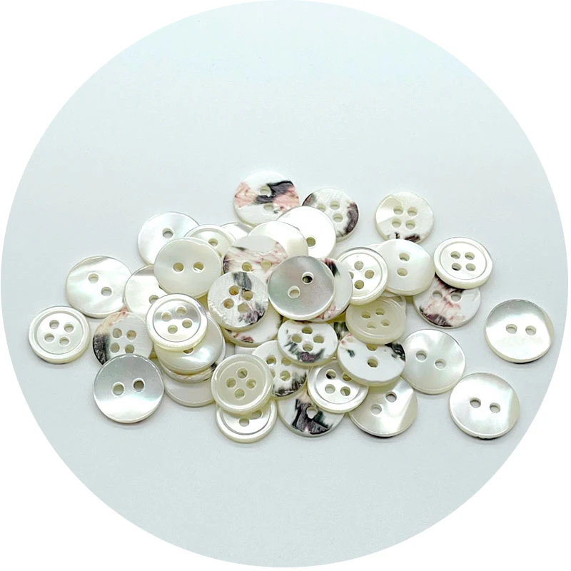 White Shell Button China Button Maker Factory Price Custom Size Round Natural Two Holes ...