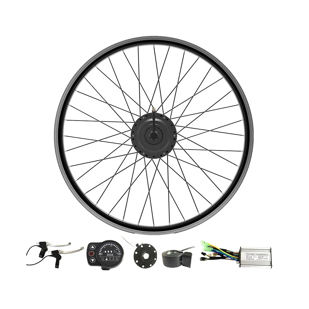 Electric Cycle Conversion Kit 350 Watt LED LCD 24v 250w Hub Motor Electric Bike Kit 36v 350w with Battery case