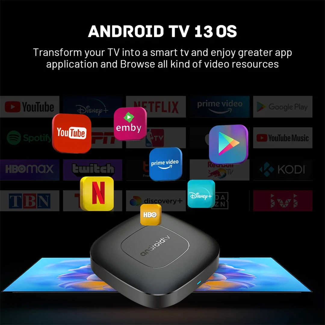 New 8K Smart Set-top Box Voice Remote Android 14 TV Box HDR Streaming Media Watch ONN TV Box