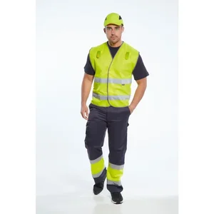 Bright Zipper Outdoor Mechanic Mens Casual Safety Construction Work Pants with Reflective Tape