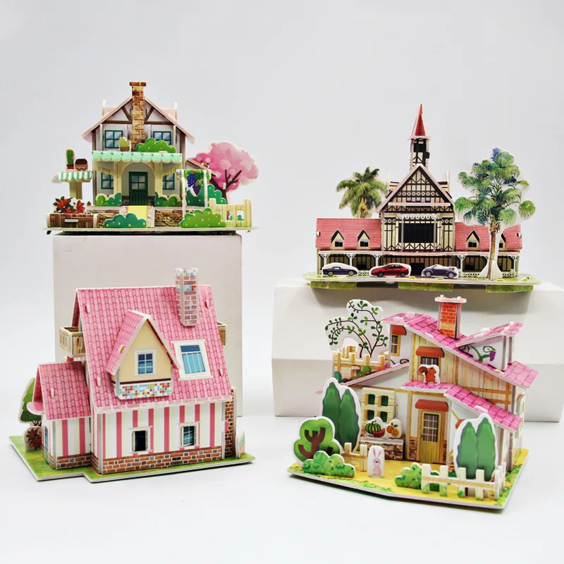 Dynamics High Quality Paper 3d Puzzle Foam House Model Handmade ...