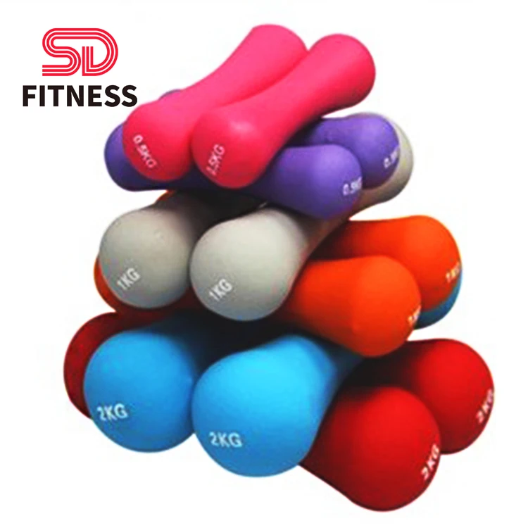 Wholesale Hot Sale Home Gym Weights Children Solid Cast Iron Aerobic Colored Women Yoga Dumbbell