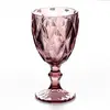 Clear Vintage Rose Pink Diamond-Pattern Goblet