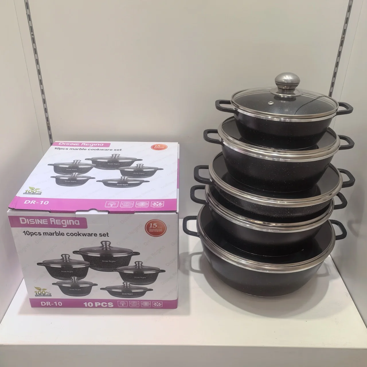 DISINE REgIna DR-10 Direct Selling Soup Pot 10-piece Set Aluminum