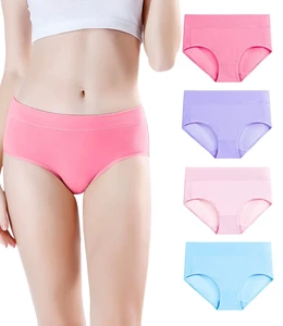 Womens Mid Waist Underwear Girl Multicolor Sustainable Cotton Briefs Ladies Full Coverage Panties Wholesale
