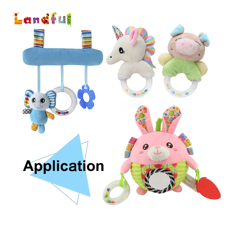 Clear Colorful Beads Insert Portable Infant Baby Toys Plastic Rattle Ring  Amigurumi Supplies Baby Plastic Rattle Ring