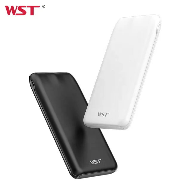 WST Power Banks Custom Double USB Portable LED Display Bancos de Potencia Fast Charging Thin Small Slim 10000mah Power Bank