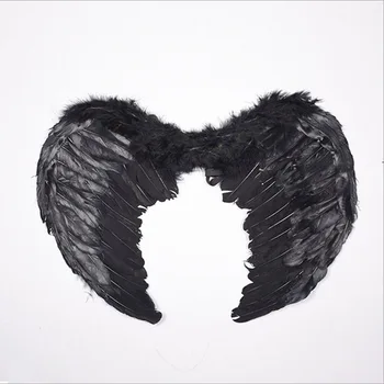 Halloween Costumes Christmas Fancy Dress Black White Feather Angel Wings