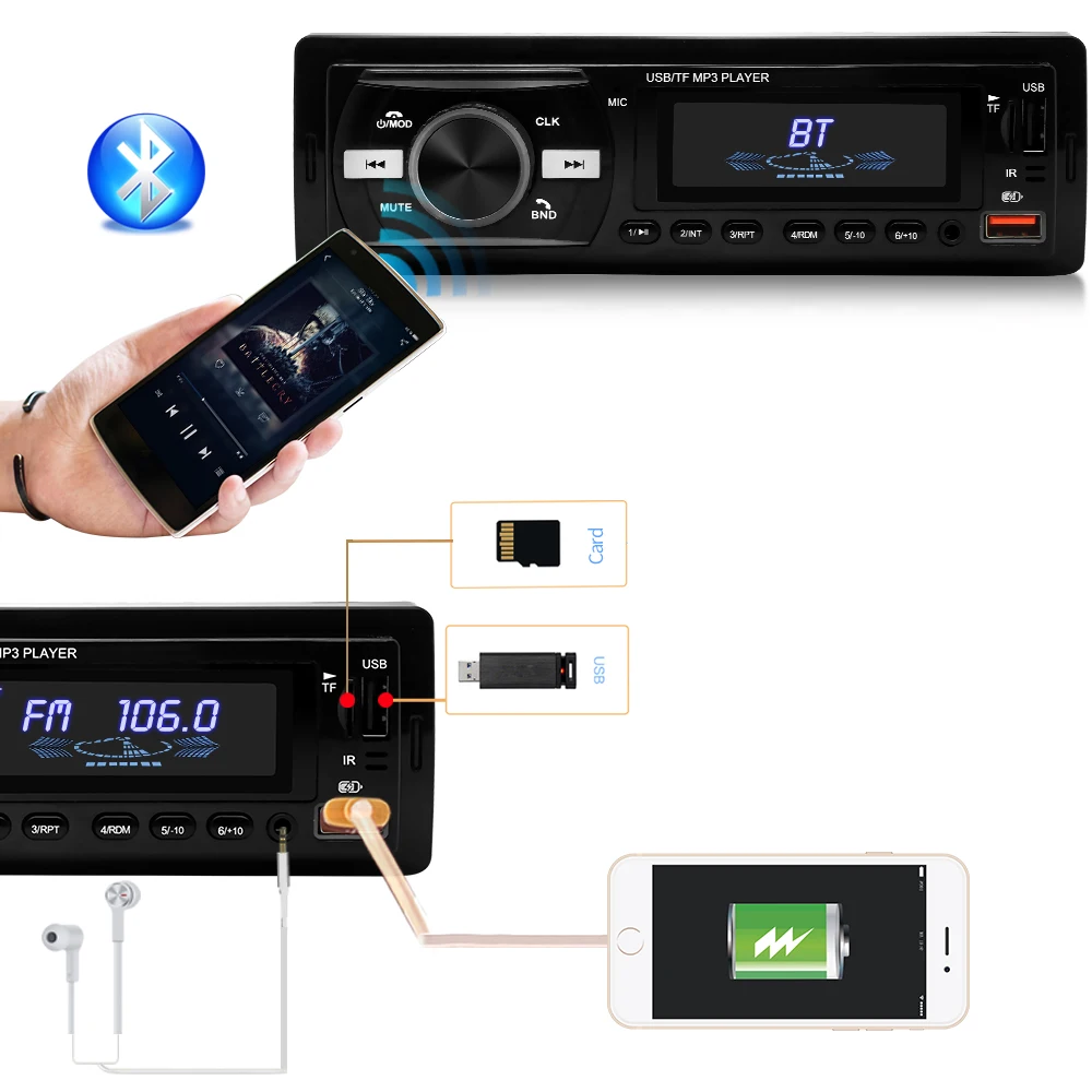 Model 920 Car Radio FM DC 12V Panel BT Car MP3 Player With USB TF Card Radio Stereo Single 1 Din
