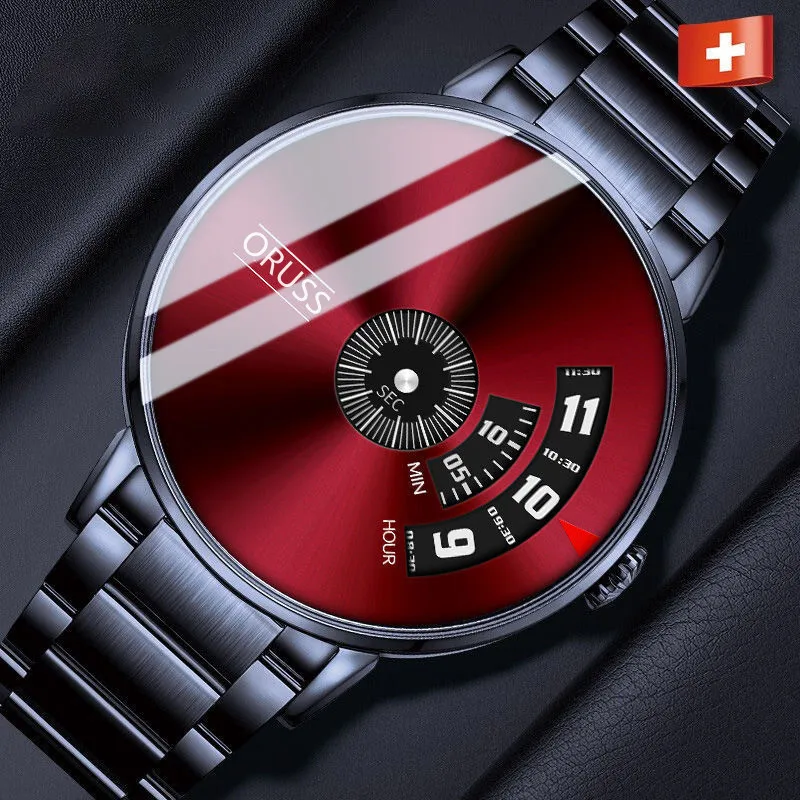Oruss 862 Luxury Waterproof Men's Watch Male Steel Reloj Students Young Korean Version Fashion Casual Trend Quartz Watch for Men