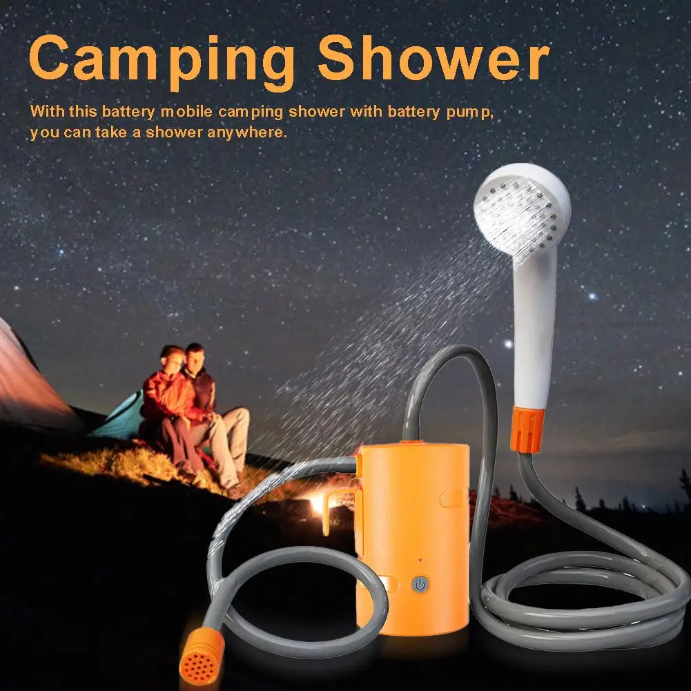Pressurized Shower Head Camping Shower Hose Adjustable Outdoor Electric