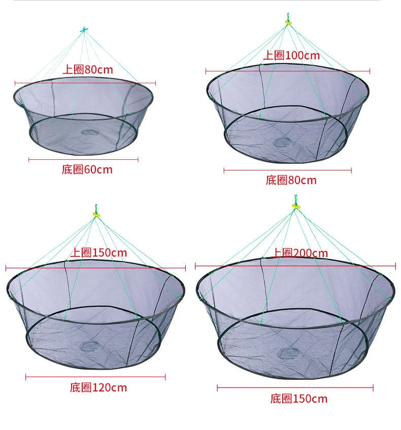 drop net fishing tips QualyQualy Foldable Net, Landing Fishing Pier Nets, for Pulling Up Fish with Rope, Portable Bridge Fishing Net for Minnows, Crawfish, Shrimp, Top Dia. 31.5