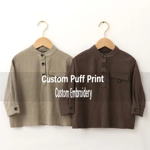 Promotion High Quality Autumn Children's Clothing Standing Neck Coat Long Sleeve Solid Colors Children Tops