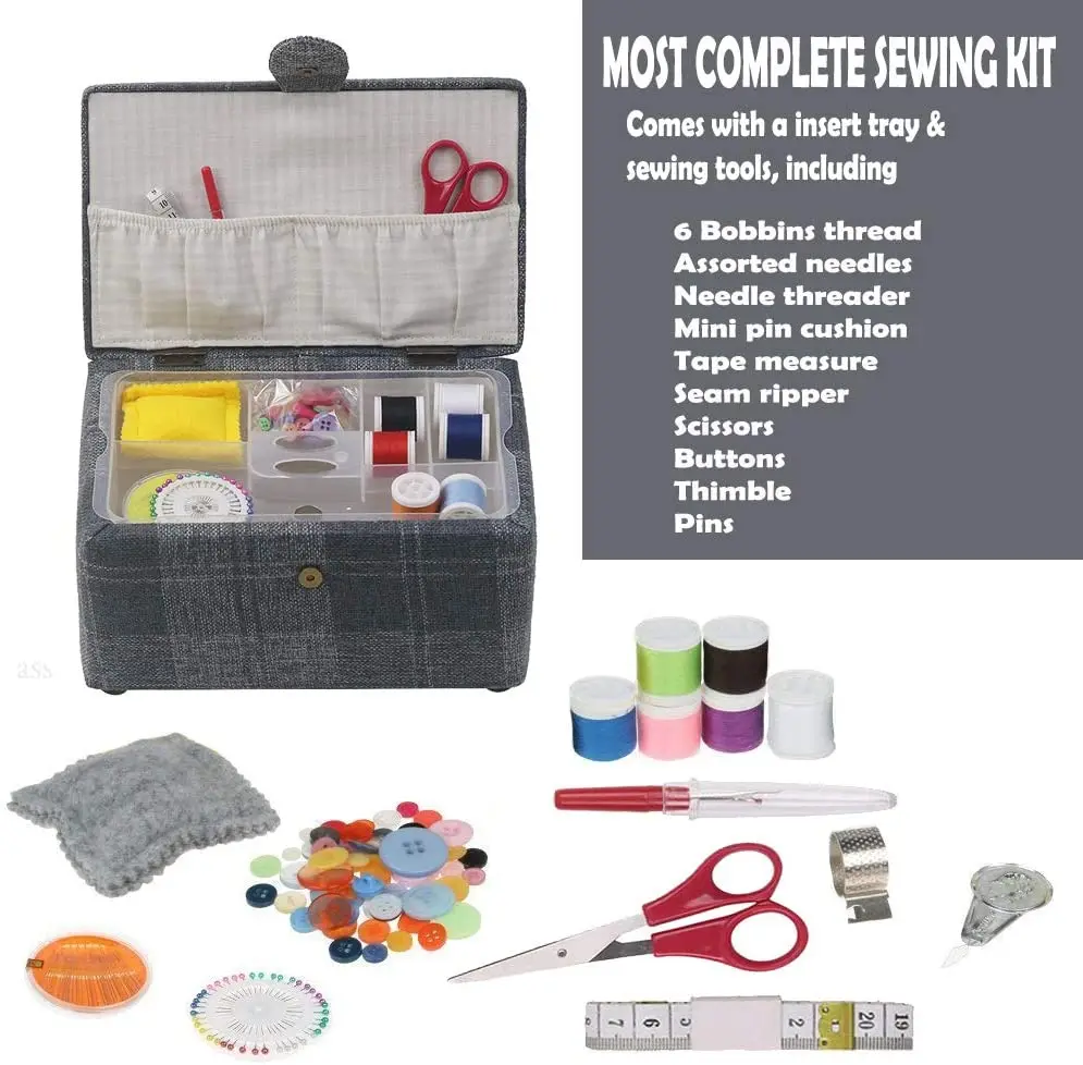 Sewing Kit Basket Sewing Box Organizer For Needles Thread Tape Measure  Thimbles And Other Sewing Supplies Storage - Buy Sewing Kit Basket Sewing  Box Organizer For Needles Thread Tape Measure Thimbles And