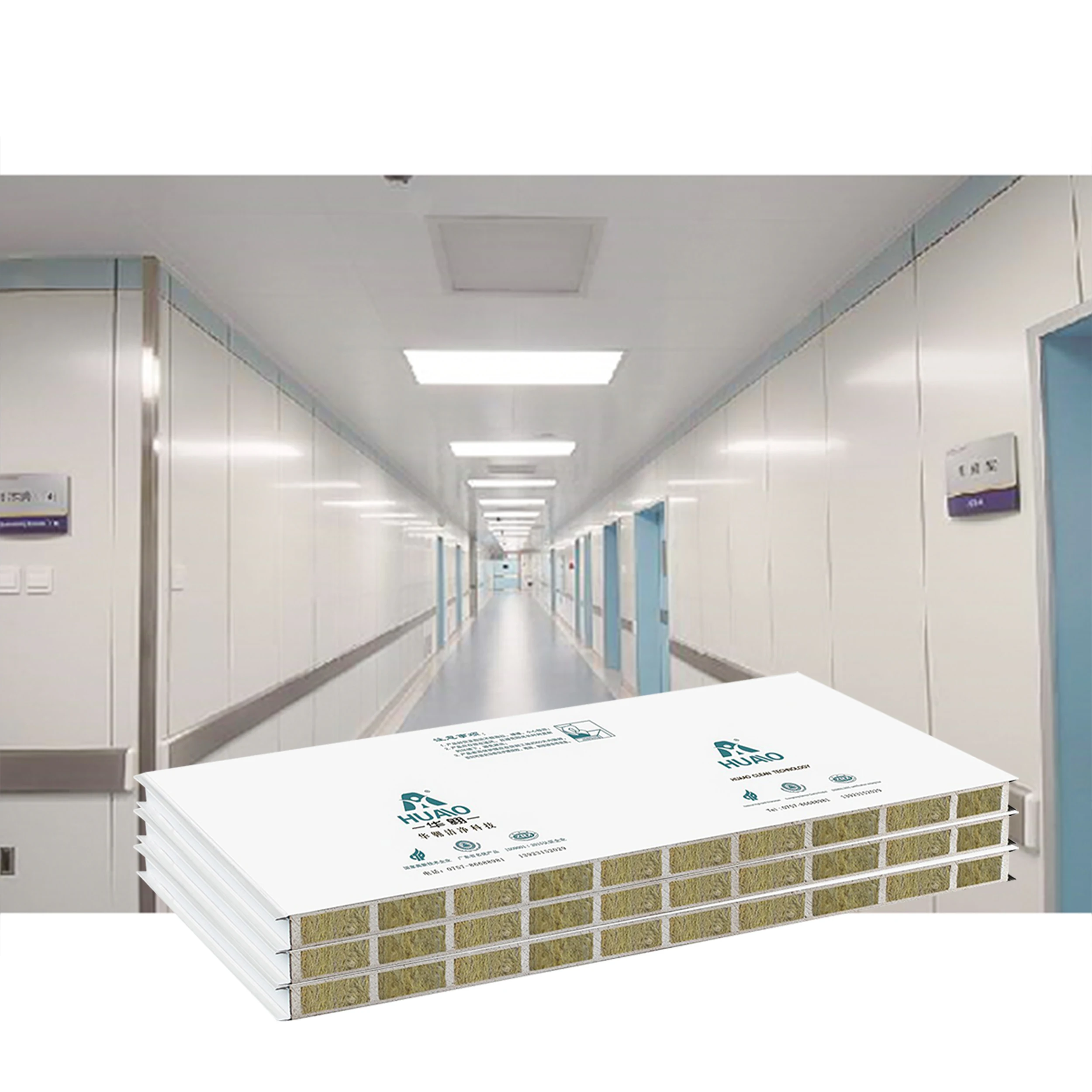 mgo rock wool panel  Clean Room sandwich wall panel Electronics factory sandwich wall panel